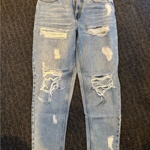Distressed Blue Jeans